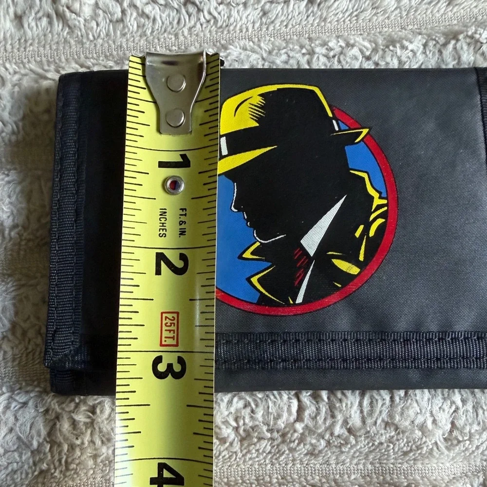 Vintage Dick Tracy Disney RGA Black‎ Nylon Tri-Fold Wallet Retro 90s Movie Promo